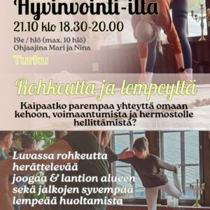 TURKU - HYVINVOINTI-ILTA 21.10.26 – Joogaa ja lantion+jalkojen syvähuoltoa